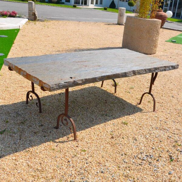 garden table schist top