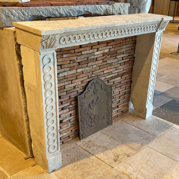 louis XVI fireplace interlaced frieze floral motif