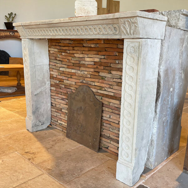 reclaimed stone fireplace louis XVI style