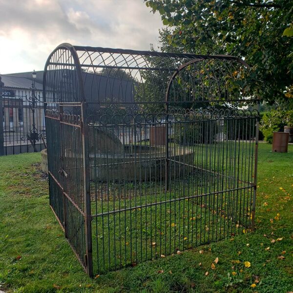 antique metal aviary