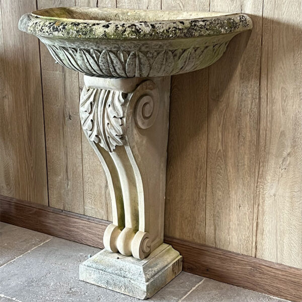 antique semi-circle stone basin
