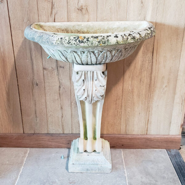 antique semi-round basin in column