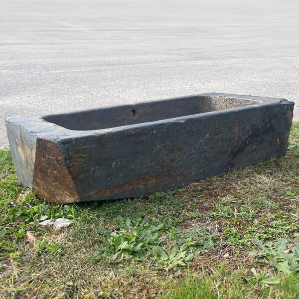 antique trough in slate with beveled corners