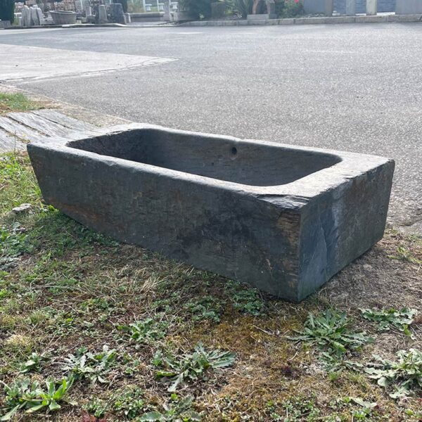 antique trough in slate with smooth finish