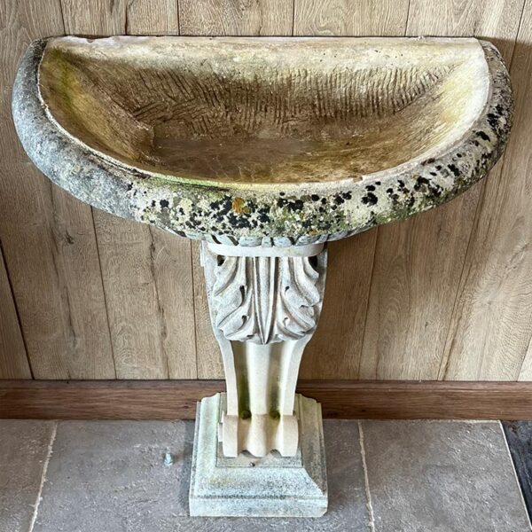 basin on limestone column