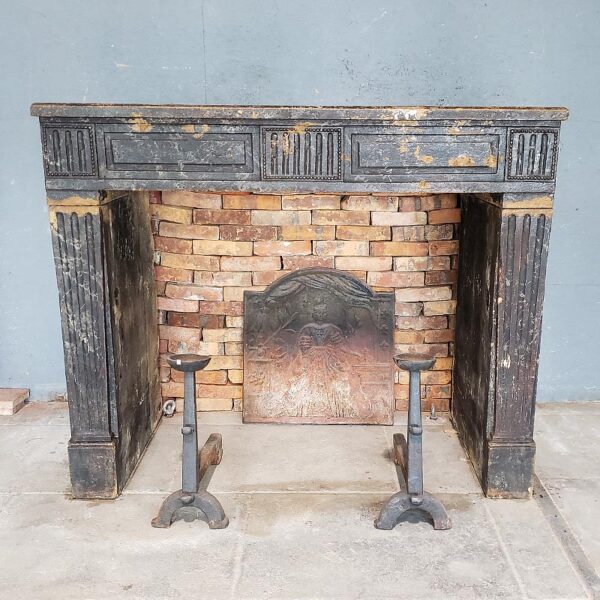 French Louis XVI style waxed stone fireplace