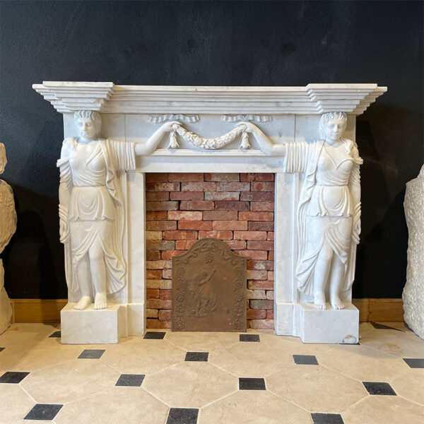 antique 1920s art deco marble fireplace