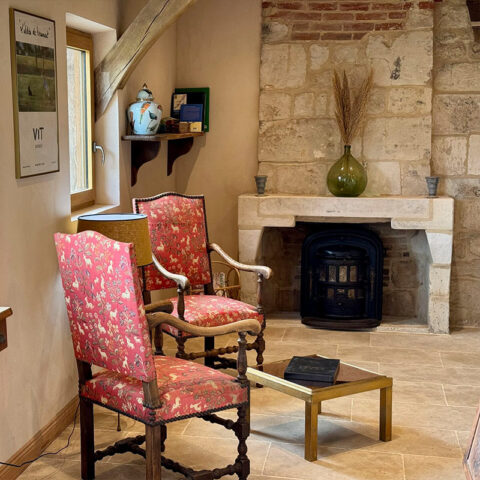 beige stone flooring in living room
