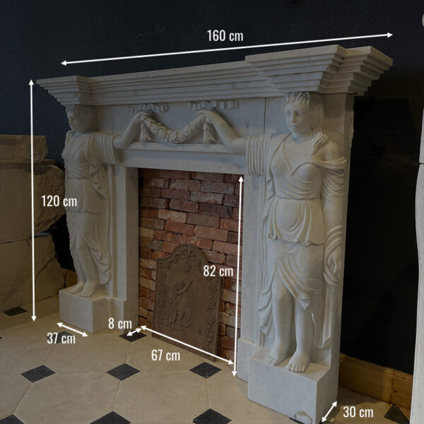 Dimensions art deco marble fireplace
