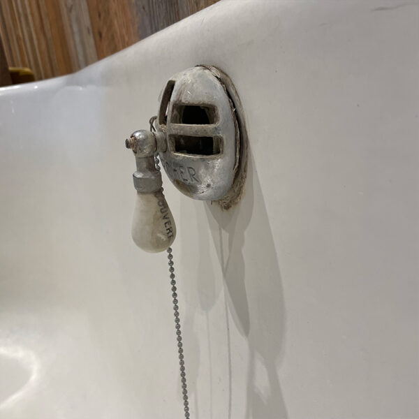 vintage bathtub with drain