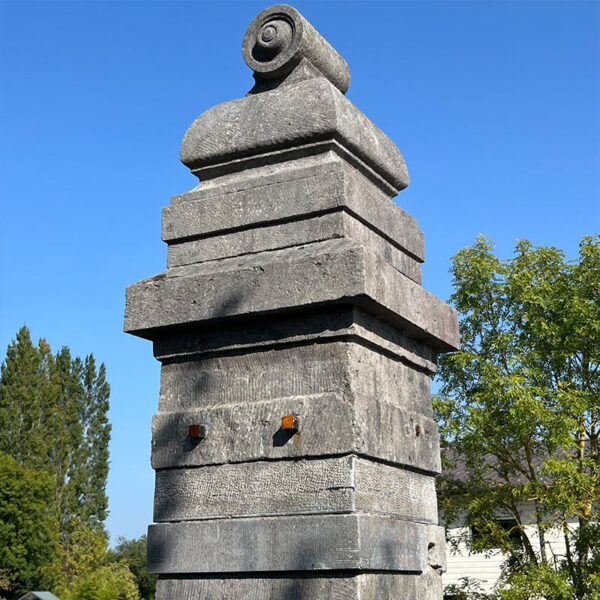 Antique blue stone pillar