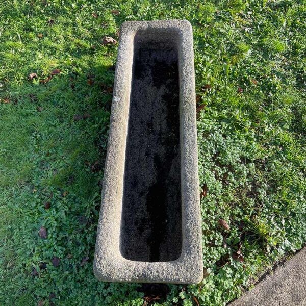 antique granite trough with natural patina