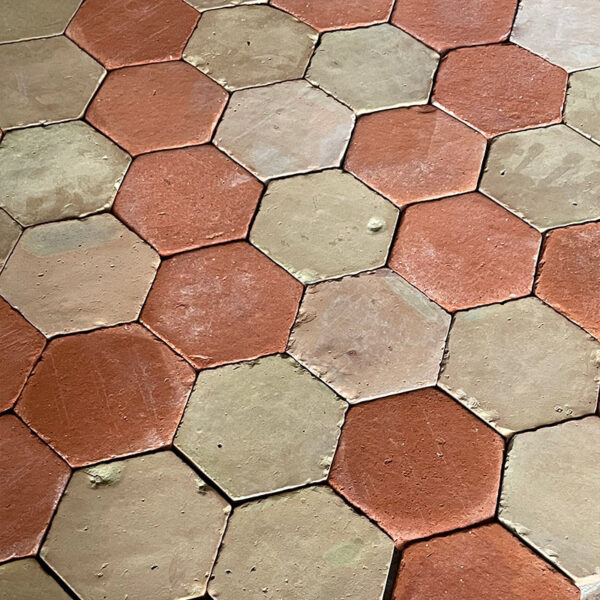 beige and red terracotta tile mix