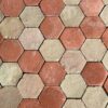 hexagonal red and beige mixed terracotta tiles