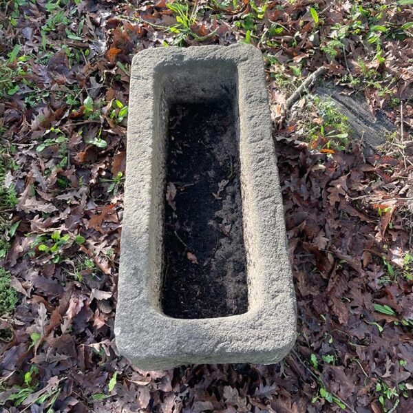 interior of rustic granite trough