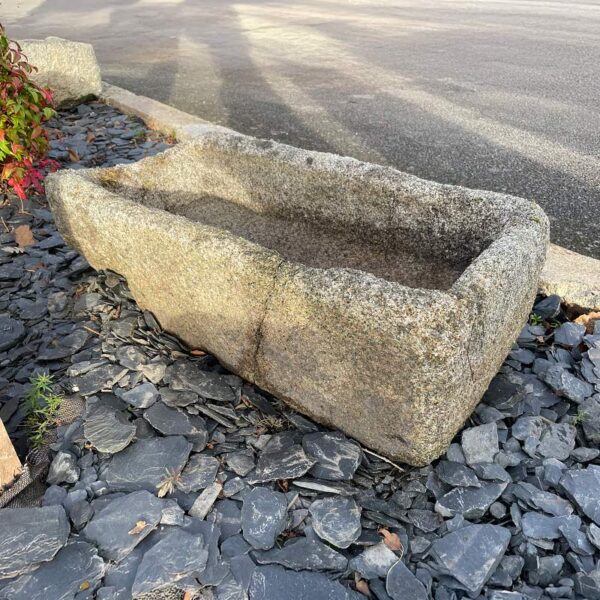 rustic granite trough with rounded angles
