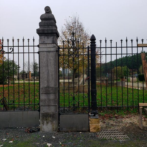 side railings of antique property entrance