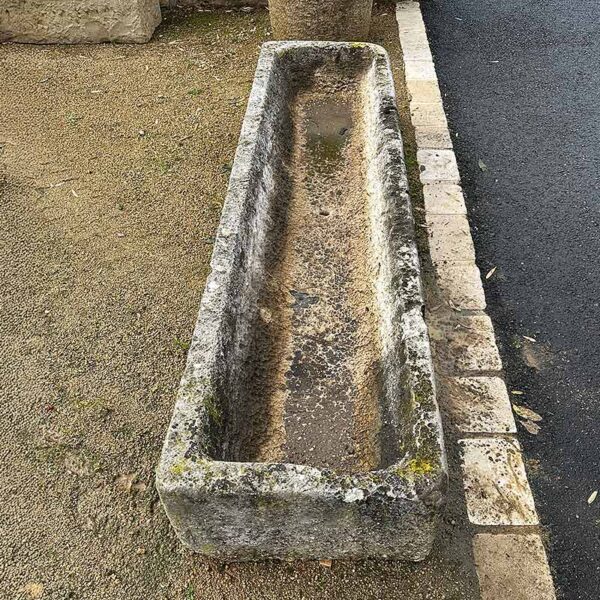 Beautiful rectangular trough in natural stone