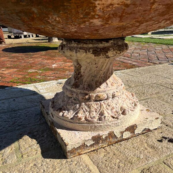 cast iron base with cast iron bowl