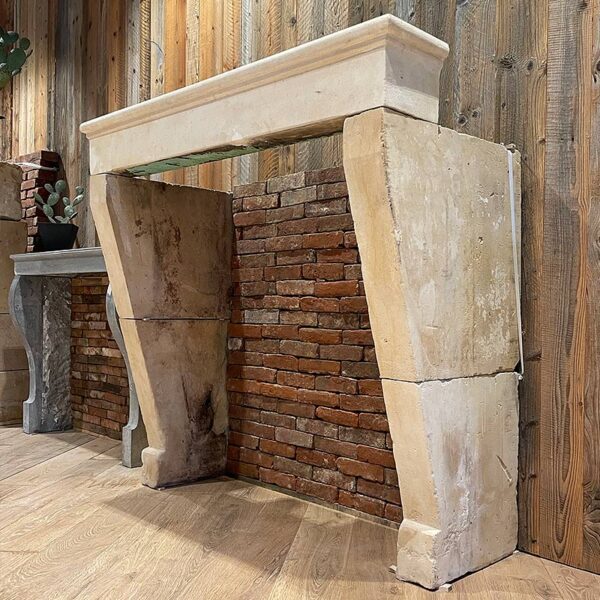 french stone fireplace sarthe style