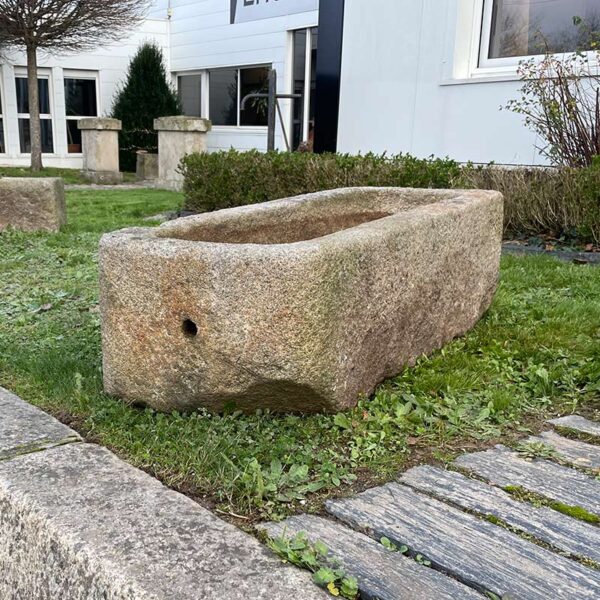 granite trough with natural patina