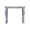 gray limestone fireplace