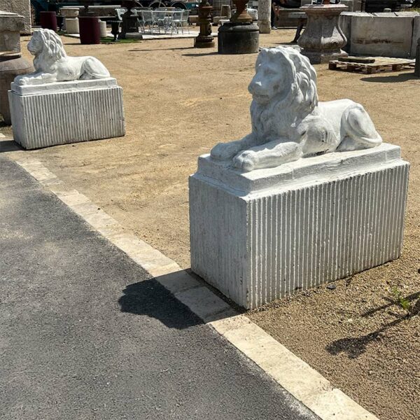 lion in stone with lying posture