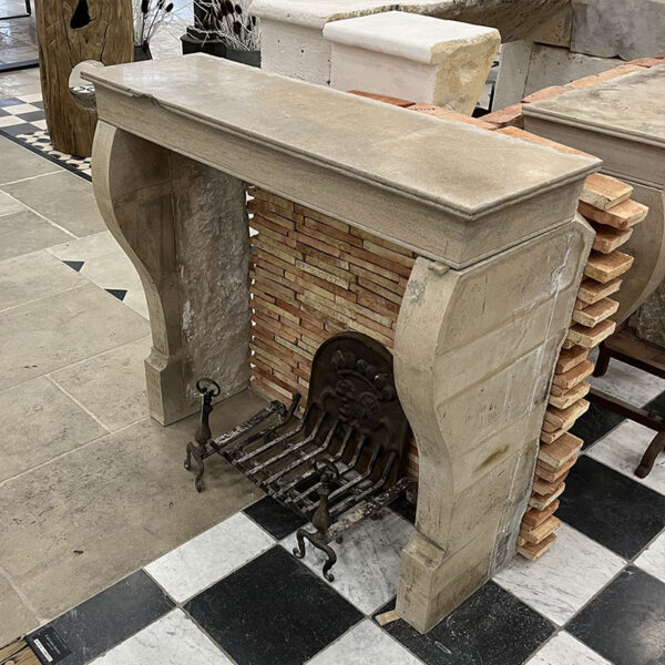 reclaimed country stone fireplace