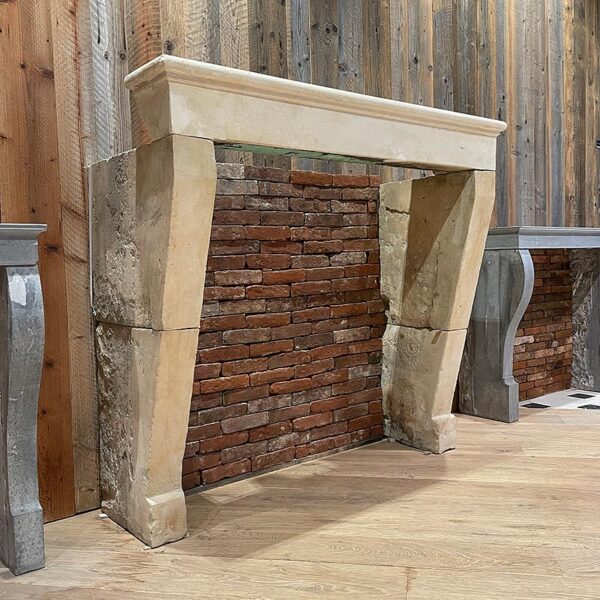 reclaimed french Sarthe style fireplace