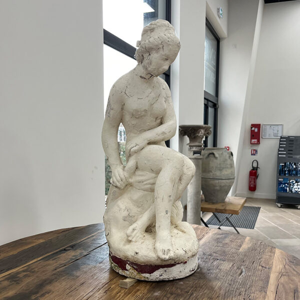 statue seated woman composite stone