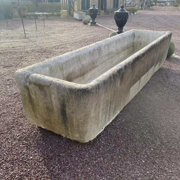 large length antique burgundy stone basin