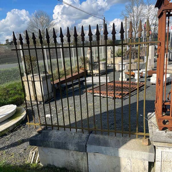 Antique decorative iron spearheads railing