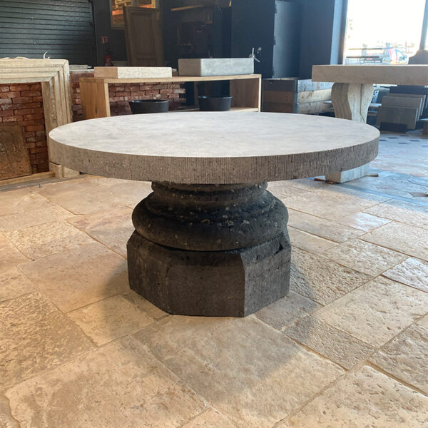 round blue stone table top