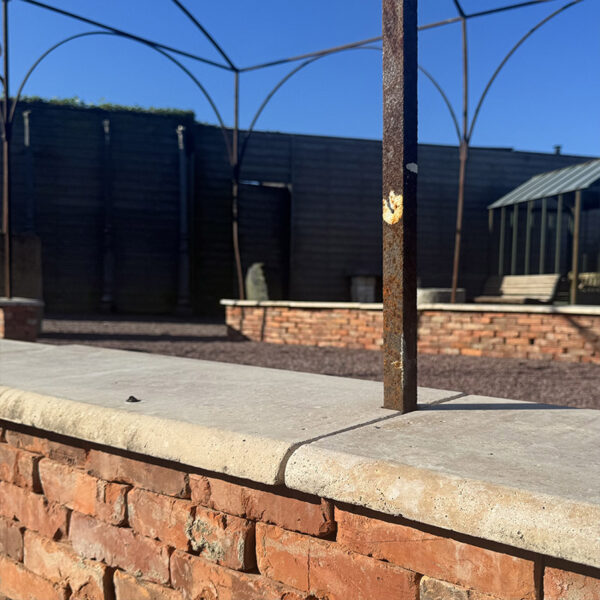 antique gazebo brick base wall