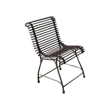 rust coloured metal chair
