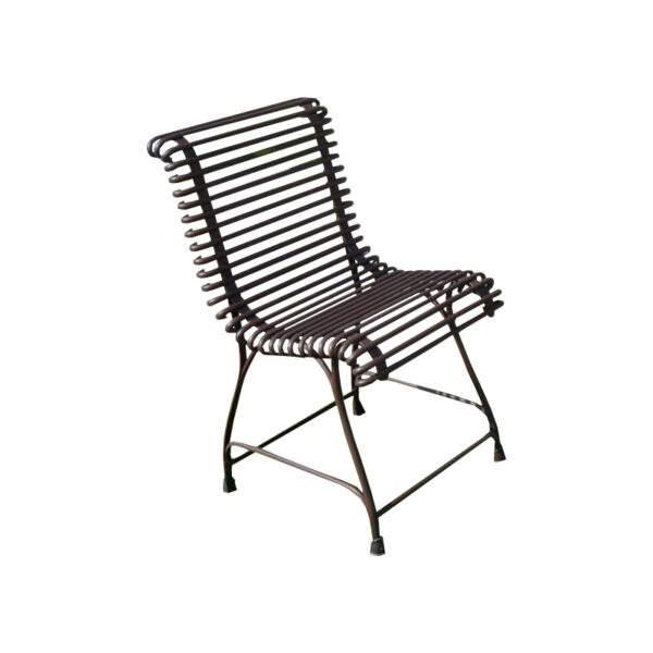 rust coloured metal chair