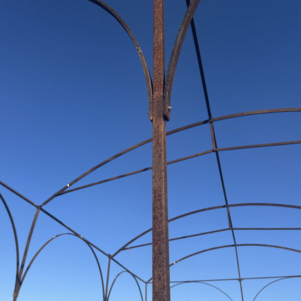 wrought iron gazebo with curves and arches